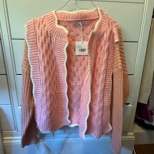 Vita Grace Pink and White Cardigan